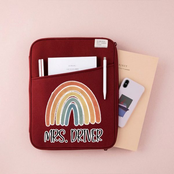 Personalized Colorful Rainbow Teacher 13 MacBook Case"