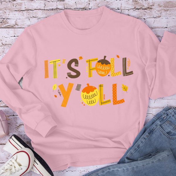 It's Fall Y'all Maple Leaf Teacher Long Sleeve T-Shirt