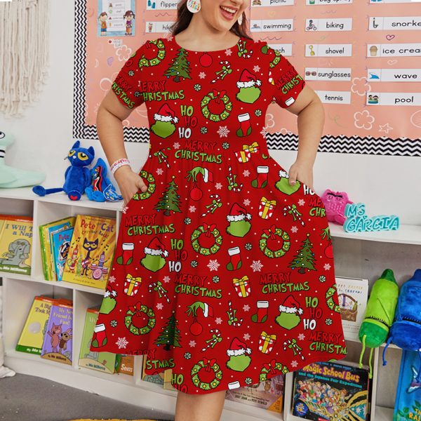 Ho Ho Ho Stole Christmas Teacher Printed One Piece Dress
