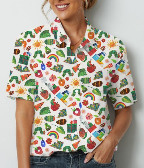 I Still Read Children's Books The Hungry Caterpillar Teacher Short Sleeve Shirt
