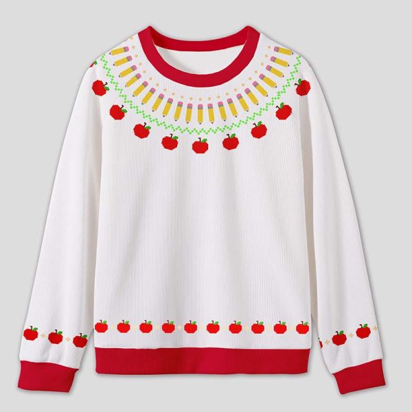 Apple Pencil Teacher Knit Sweatshirt