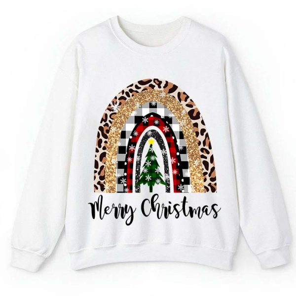 Merry Christmas A Christmas Tree In The Snow Teacher Sweatshirt