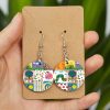 Caterpillar In Spring Teacher Wooden Earrings