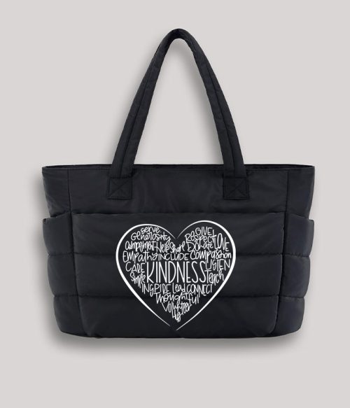 Kindness Teach Smile Teacher Puffy Tote Bag