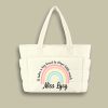 Personalized It Take A Big Heart To Shape Little Minds Teacher Puffy Tote Bag