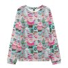 Pink Christmas Teacher Cable Knit Sweatshirt