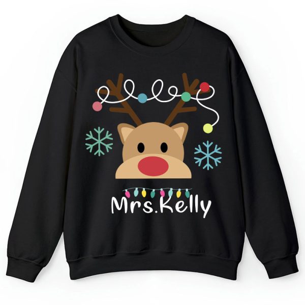 Personalized Merry Christmas Teacher Sweatshirt
