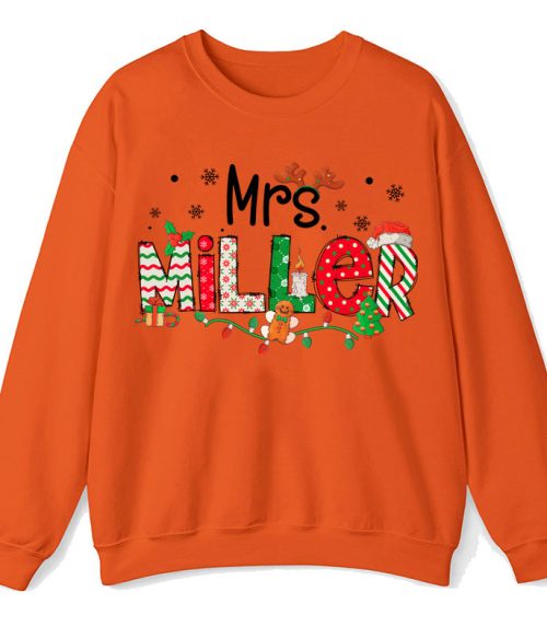 Personalized Teacher Name Christmas Teacher Sweatshirt