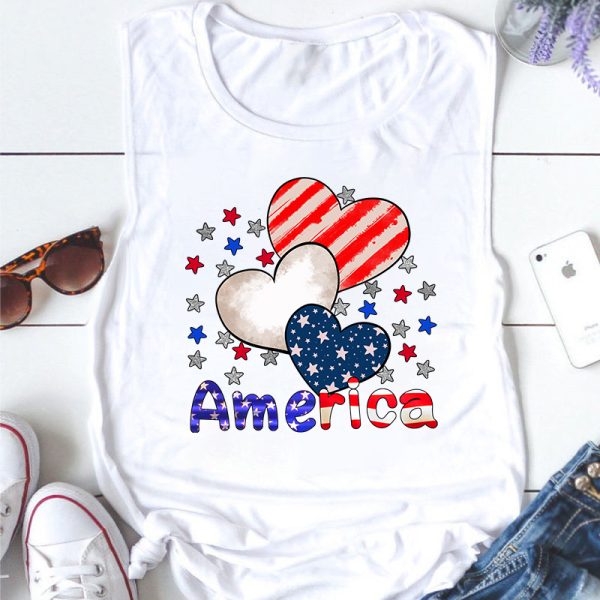 America Heart Teacher Tank Top