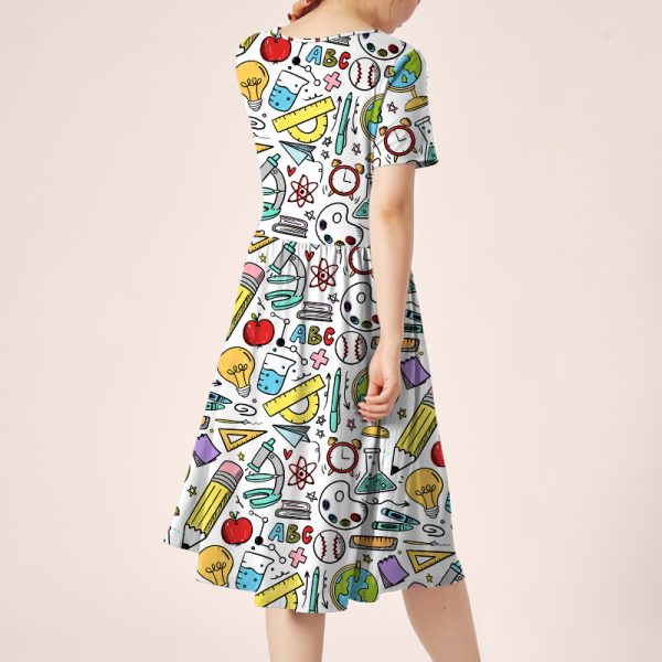 My Teaching Helper Teacher Printed One Piece Dress