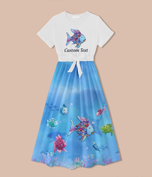 Personalized Rainbow Fish Teacher One Piece Dress