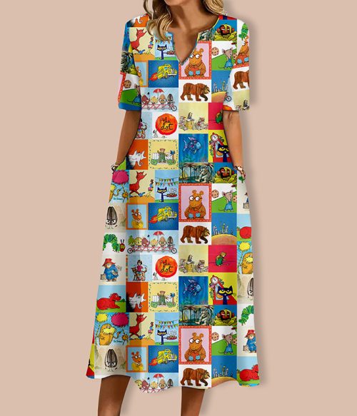 I Still Read Children's Books Teacher V-Neck Long Dress