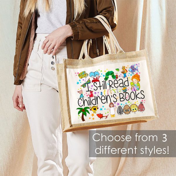 Let's Read Books Together Teacher Jute Lunch Bag