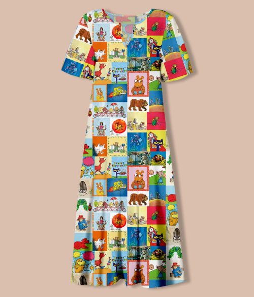 I Still Read Children's Books Teacher V-Neck Long Dress