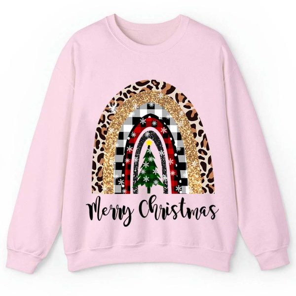 Merry Christmas A Christmas Tree In The Snow Teacher Sweatshirt