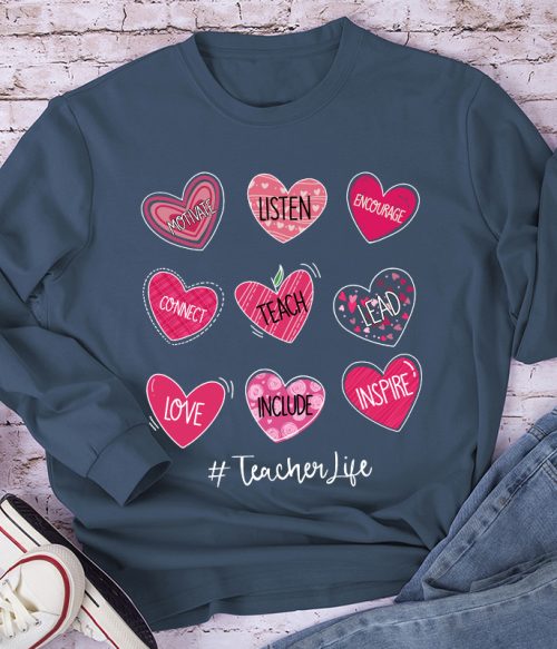 Motivate Listen Encourage Teacher Long Sleeve T-Shirt
