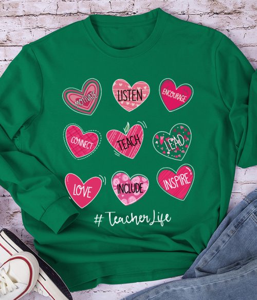 Motivate Listen Encourage Teacher Long Sleeve T-Shirt