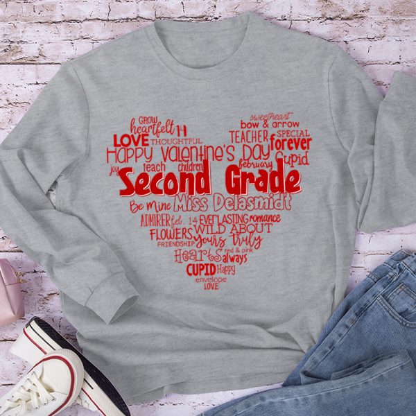 Personalized Teacher's Valentine's Day Teacher Long Sleeve T-Shirt