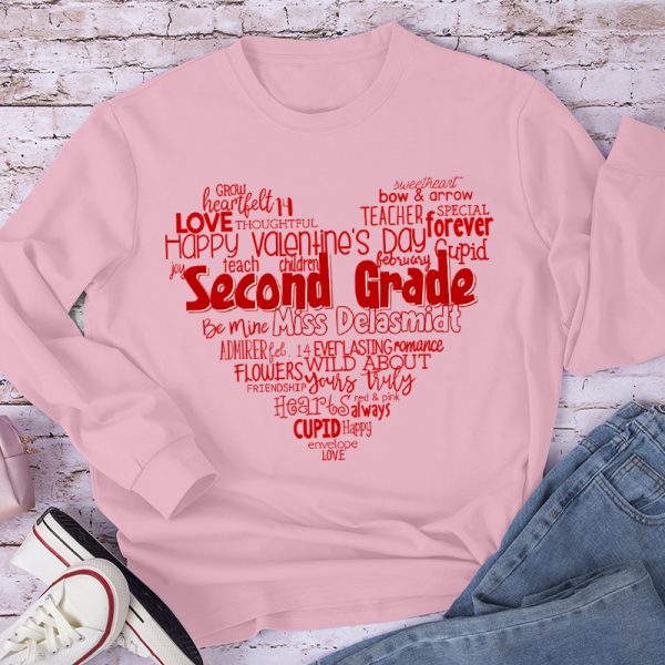 Personalized Teacher's Valentine's Day Teacher Long Sleeve T-Shirt