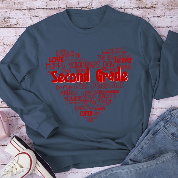 Personalized Teacher's Valentine's Day Teacher Long Sleeve T-Shirt