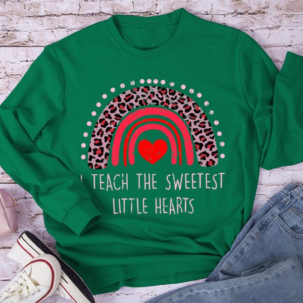 I Teach The Sweetest Little Hearts Teacher Long Sleeve T-Shirt