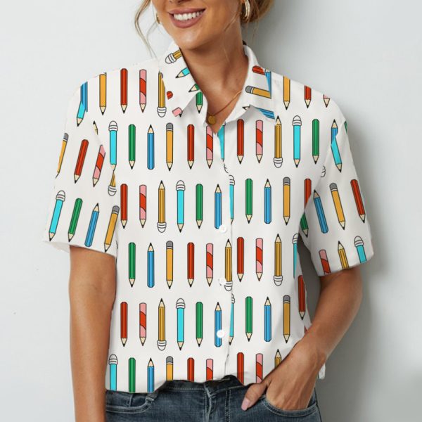 Colored Pencil Teacher Short Sleeve Shirt