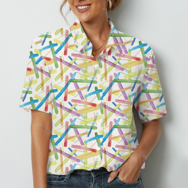 Summer Fresh Color Bar Teacher Short Sleeve Shirt