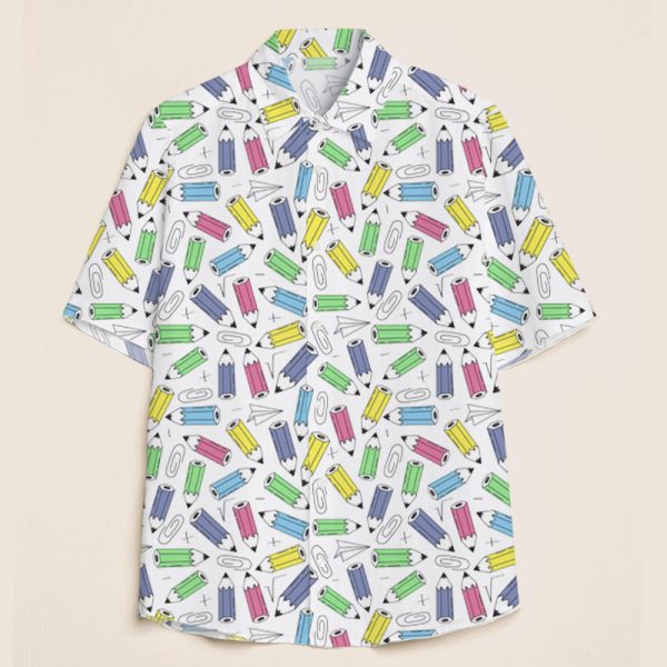 Colorful Pencils Teacher Short Sleeve Shirt