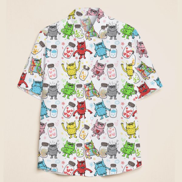 Monsters And Bottles Teacher Short Sleeve Shirt