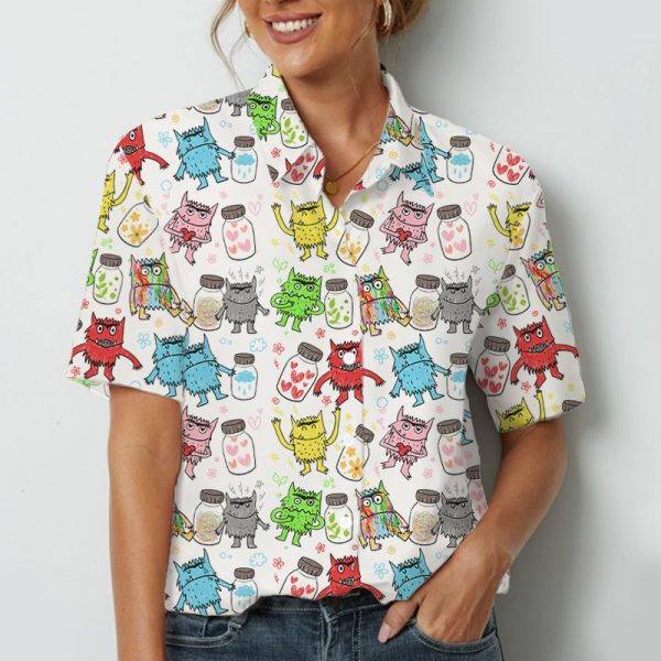 Monsters And Bottles Teacher Short Sleeve Shirt