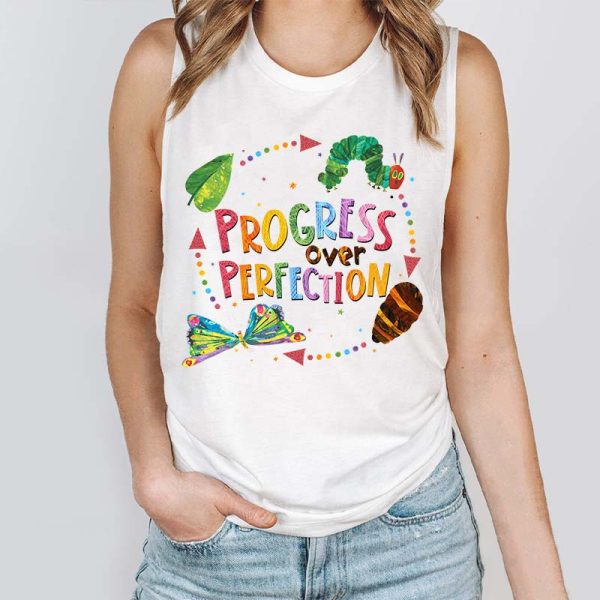 Teacher Progress Over Perfection Teacher Tank Top