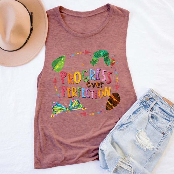 Teacher Progress Over Perfection Teacher Tank Top