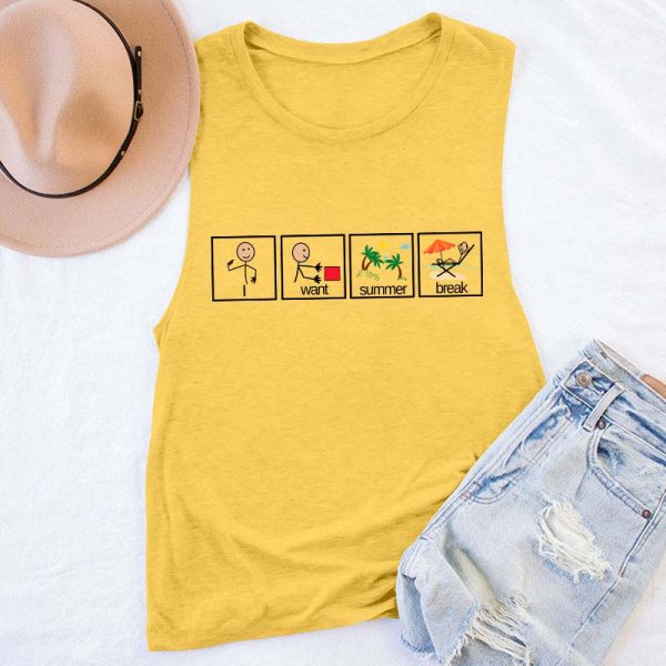 I Want Summer Break Teacher Tank Top