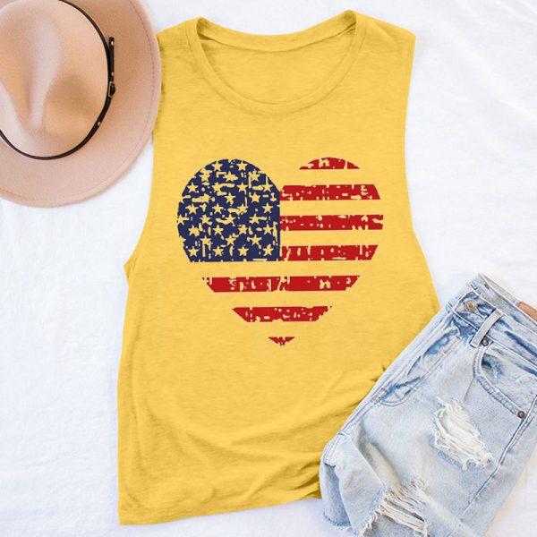 Independence Day Heart Teacher Tank Top