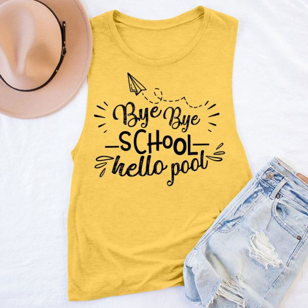 Bye Bye School Hello Pool Teacher Tank Top