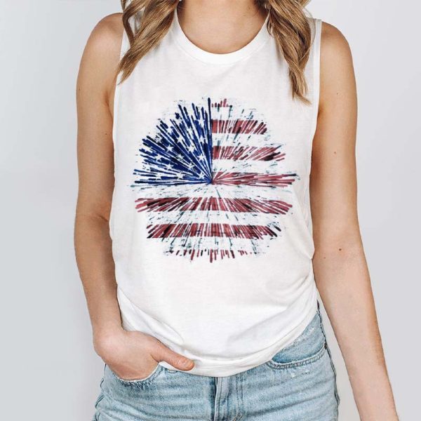Fireworks Flag Teacher Tank Top