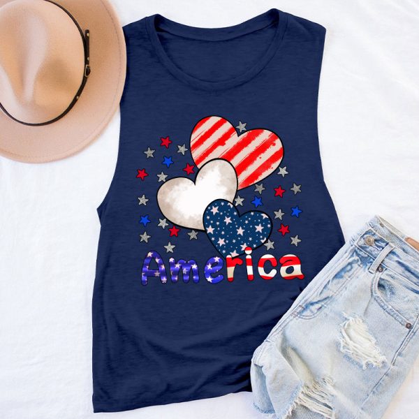 America Heart Teacher Tank Top