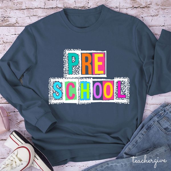 Personalized Black Panther Print Color Letters Teacher Long Sleeve T-Shirt