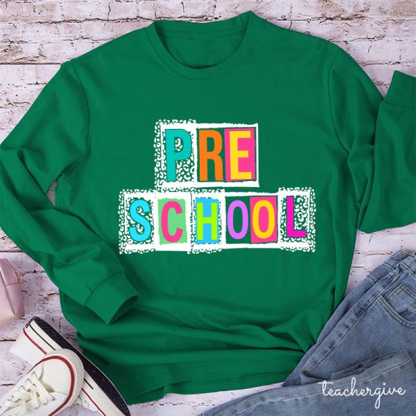 Personalized Black Panther Print Color Letters Teacher Long Sleeve T-Shirt