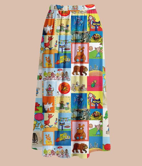 I Still Read Children's Books Teacher Autumn Printed Midi Skirt