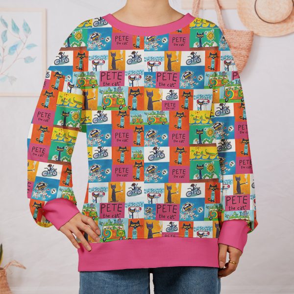 Pete Cat's Daily Life Teacher Printed Sweatshirt