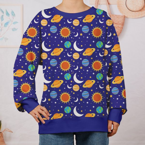 Cosmic Planet Teacher Printed Sweatshirt