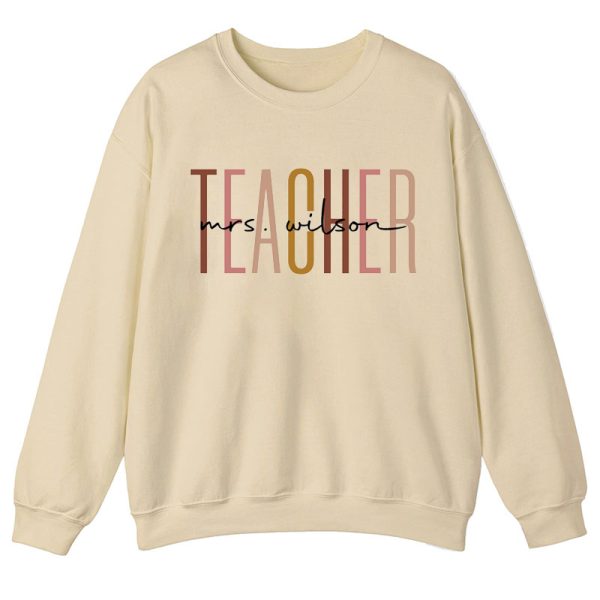 Personalized Name Simple Teacher Sweatshirt