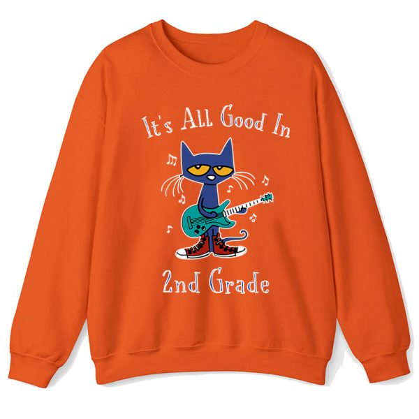 Personalized Grade It's All Good In 1st Grade Pete The Cat Teacher Sweatshirt
