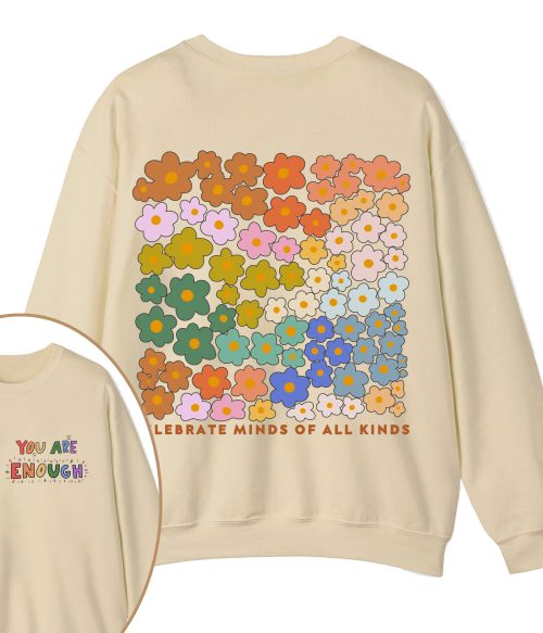 Personalized Name You Are Enough Teacher Two Sided Sweatshirt