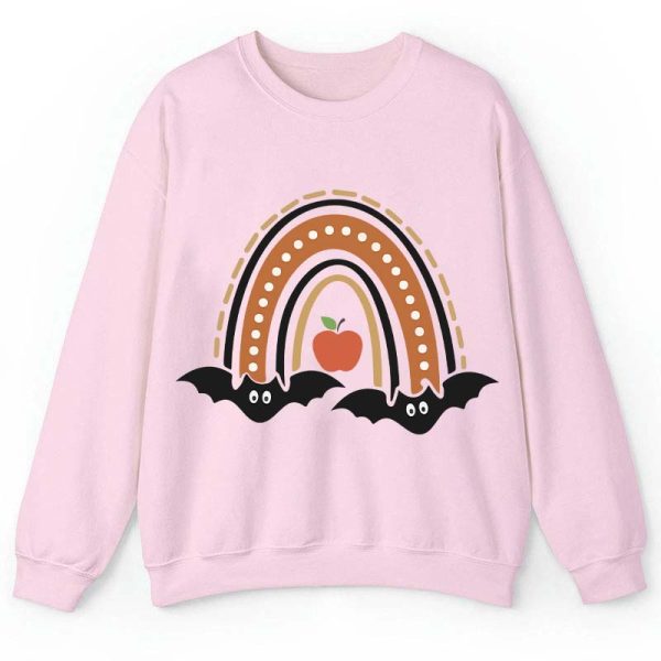 Halloween Bat Rainbow Teacher Sweatshirt