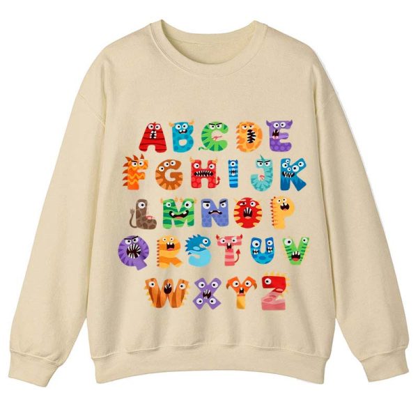 Cute Halloween Monster Alphabet School Teacher Sweatshirt