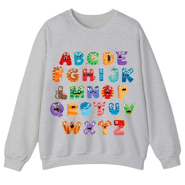 Cute Halloween Monster Alphabet School Teacher Sweatshirt