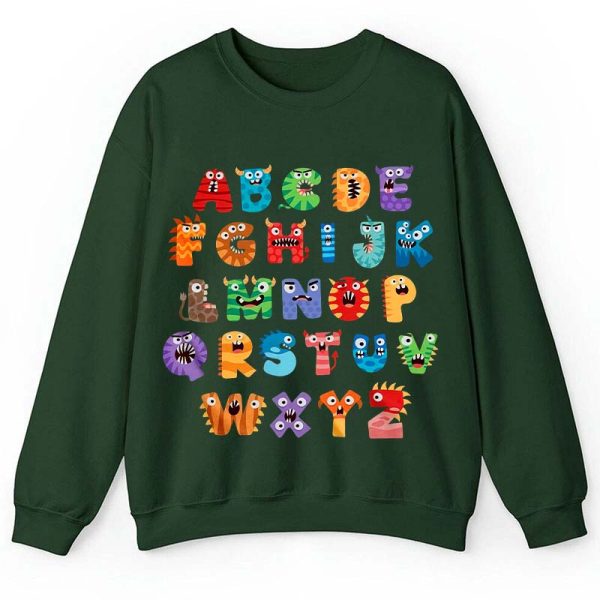 Cute Halloween Monster Alphabet School Teacher Sweatshirt