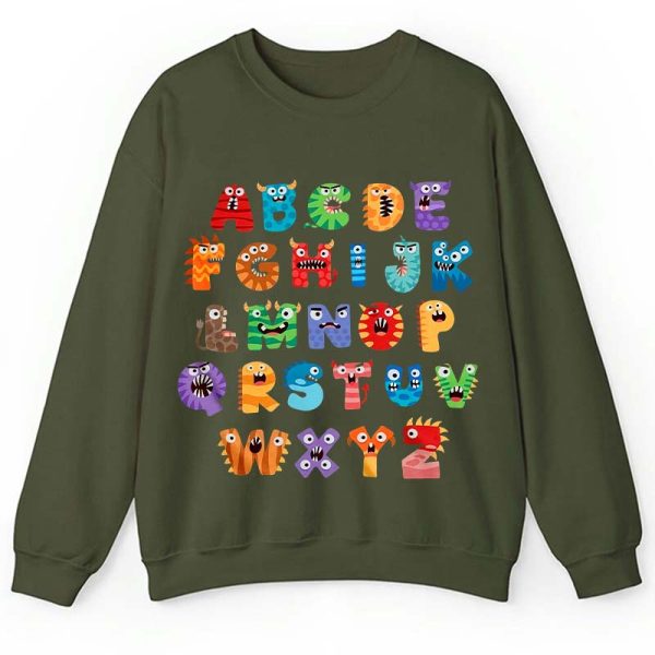 Cute Halloween Monster Alphabet School Teacher Sweatshirt
